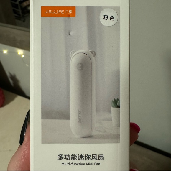 JISULIFE Pink Handheld Mini Fan, USB Rechargeable with Power Bank & Flashlight - Picture 4 of 12